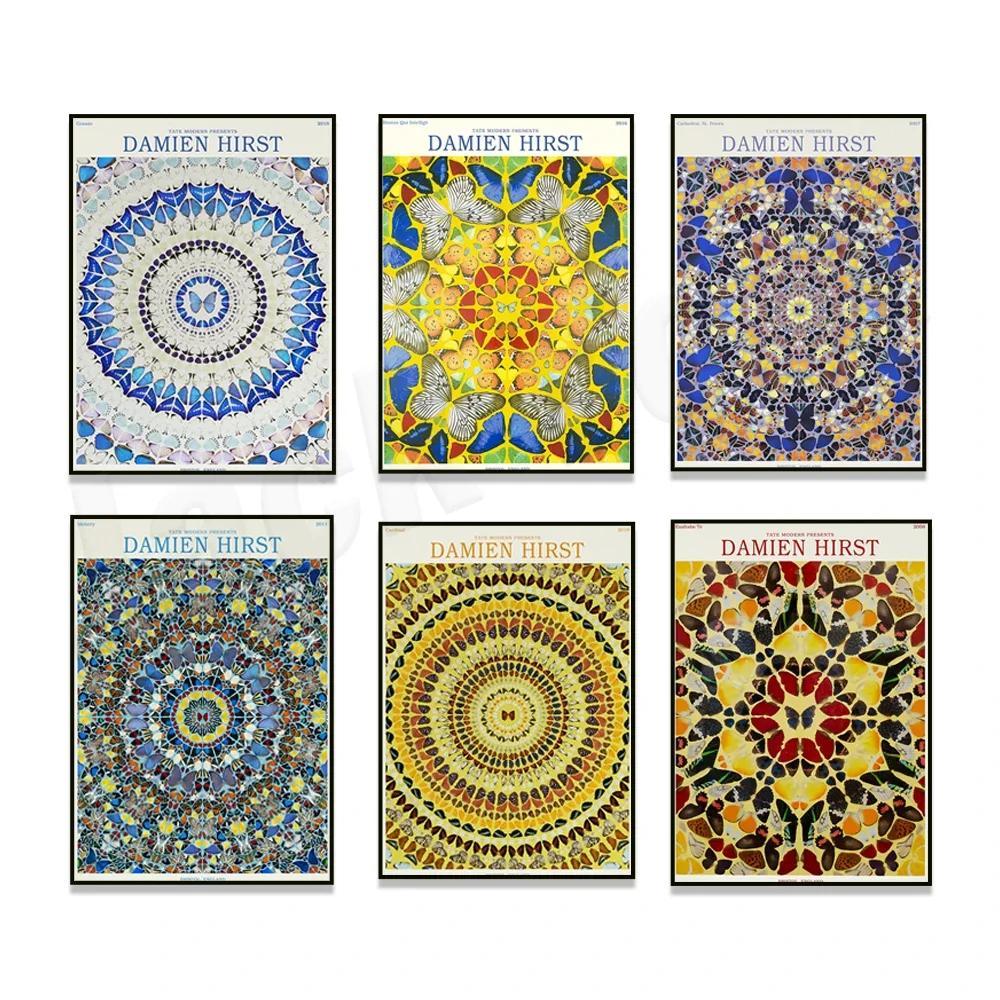 Damien Hirst Art Print St Peters Basilica Poster Gnosis Series Bướm Xanh Họa Tiết Hồng Y Nghệ Thuật 