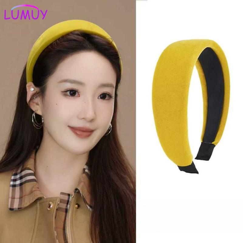 Nữ Thu Đông Mới Cao Đầu Lâu Đầu Lâu Đầu Lâu Băng Đô Nhẹ Nhàng Nhung Xốp Rộng Vành Băng Đô Phong Cách