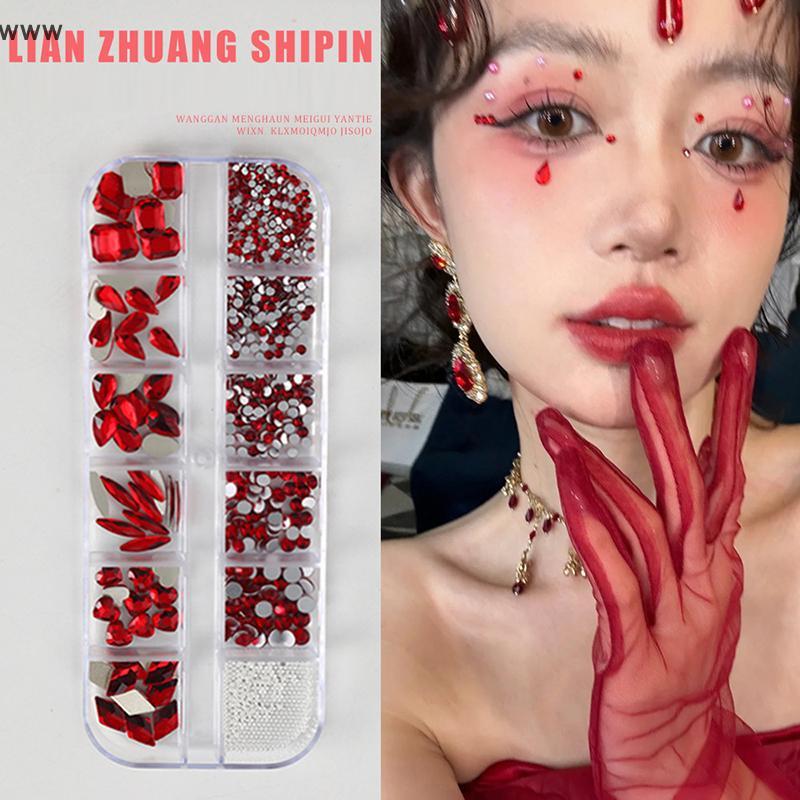 OOO pha lê tự dính mặt & cơ thể đá quý dán Rhinestone lễ hội trang điểm hình xăm uuuu