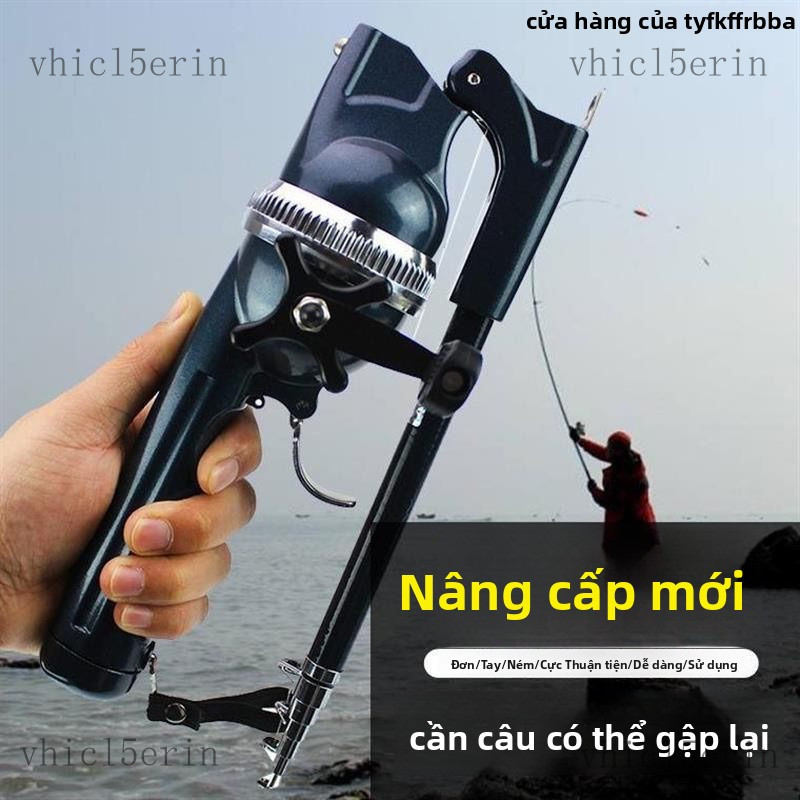 Cần câu Cần câu cá DiaoDeLe, cần câu lure, cần câu biển di động tích hợp có thể gập lại, cần câu min