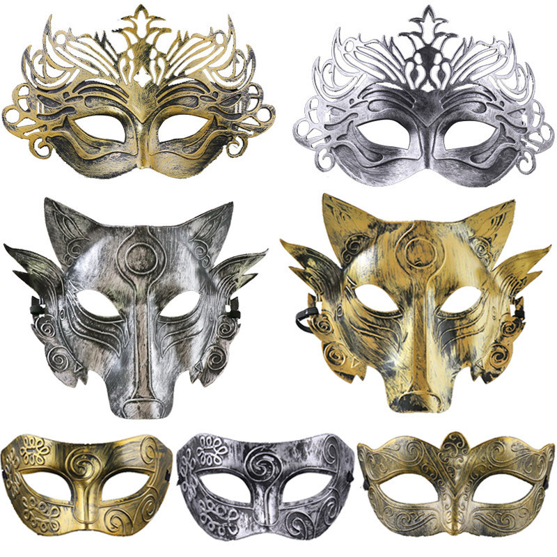 Halloween Retro Mặt nạ cổ điển Prom Man Mặt nạ chiến binh La Mã cổ đại Mẫu vương miện Mặt nạ Spartan