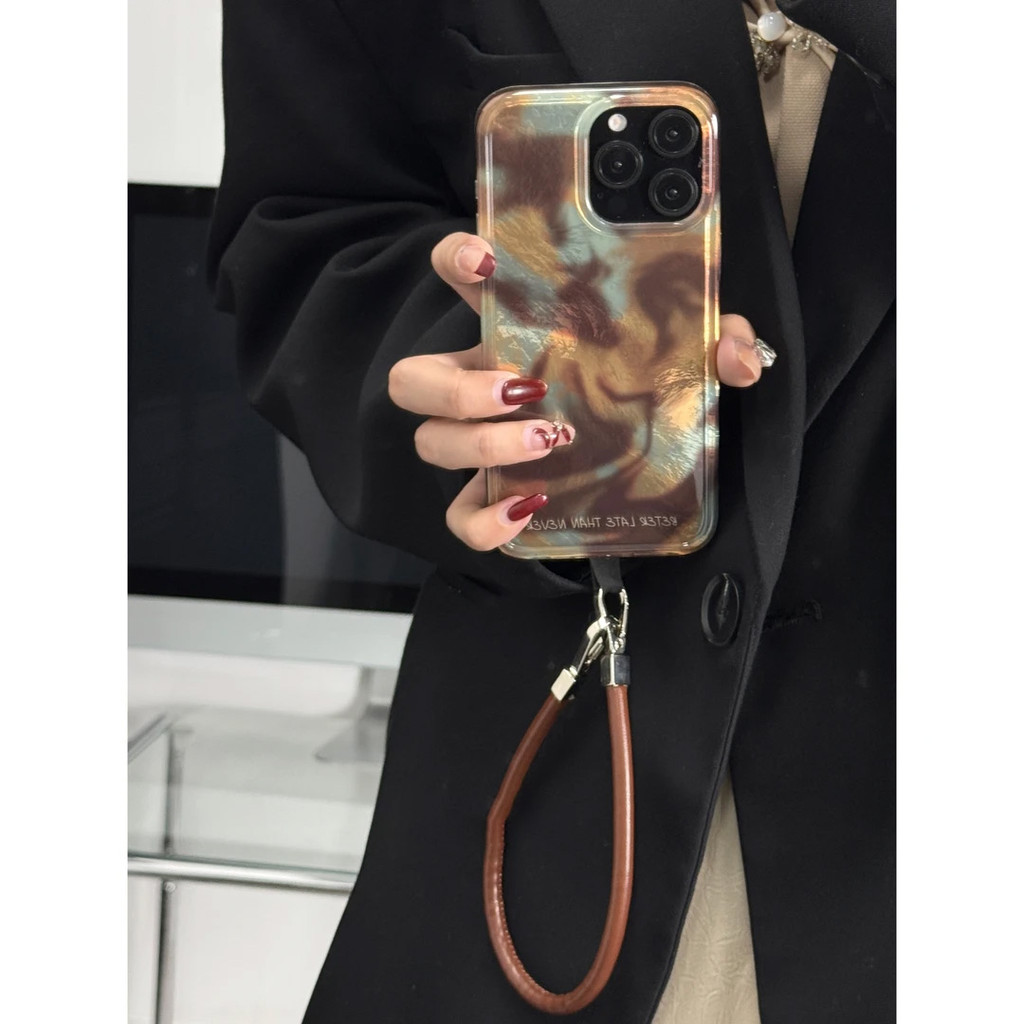 Merad Brown Smudged Latte Thích hợp cho Vỏ điện thoại Apple 15 16Pro Cao cấp vivox100 Tinfoil Họa ti