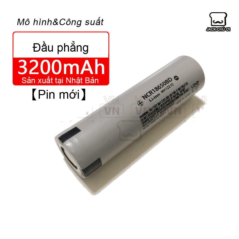 Pin Panasonic 18650 xám 3200mAh xả 10A 3.7V NCR18650BD chính hãng Nhật Bản 18650 Pin Đầu phẳng