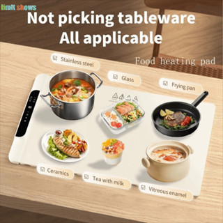 GIỚI HẠN HIỂN THỊ Khay sưởi ấm bằng điện, Nhiệt độ có thể điều chỉnh Tấm sưởi ấm thực phẩm toàn diện, Làm nóng nhanh Chống trượt Máy hâm thực phẩm hình chữ nhật có thể gập lại Bàn ăn gia đình