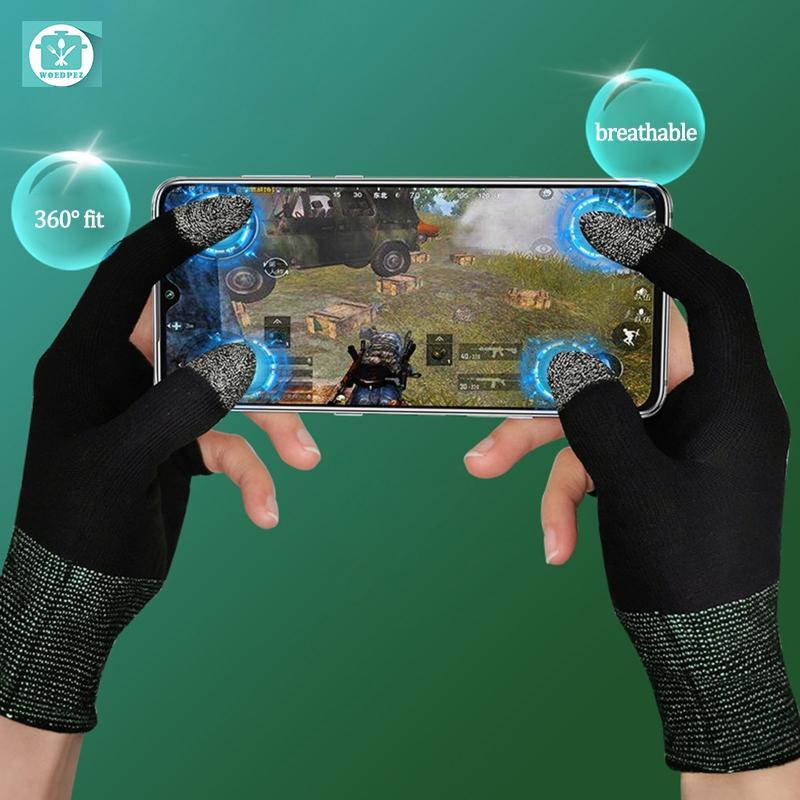 1 Pair Two-finger Gaming Finger Sleeve Mobile Game Glove for Touch Screen Finger