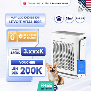 Máy Lọc Không Khí Cho Thú Cưng Levoit Vital 100S 57m2 | Lọc bụi mịn - Khử mùi hút lông - Đèn cảm biến chất lượng 