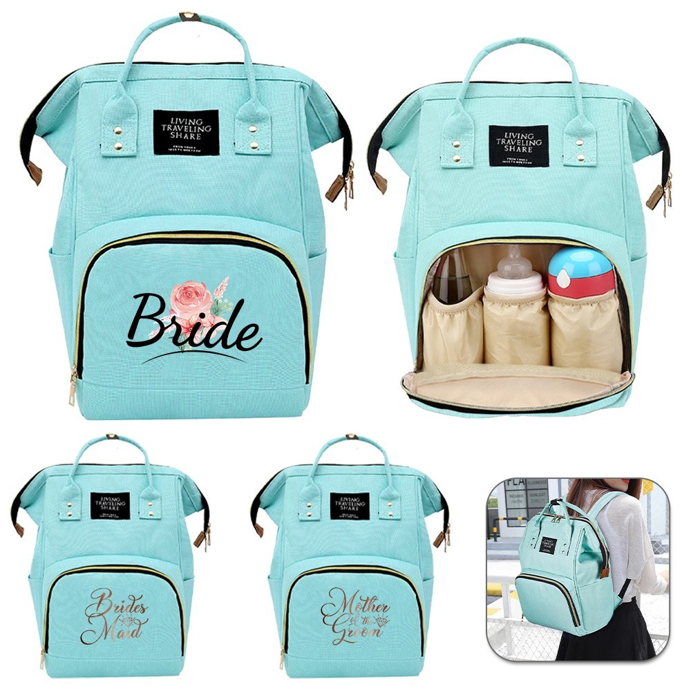 Diaper Bags Large Capacity Travel Organizer Bag Multi-function  Print Bride Pattern Waterproof Trave