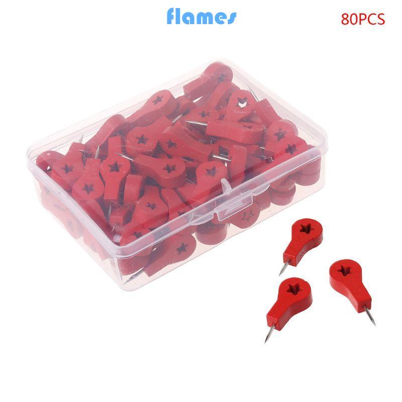 FL 80 Chiếc Bản Đồ Đánh Dấu Vẽ Ảnh Treo Tường Đinh Nút Chai Bảng Đẩy Chân Thumbtack