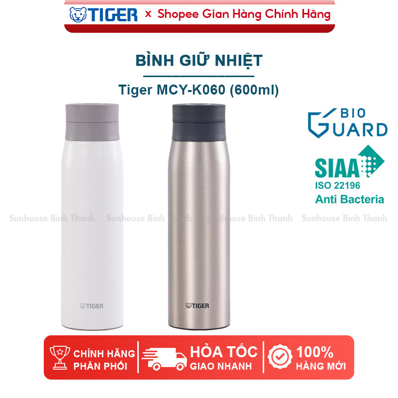Bình giữ nhiệt Tiger MCY-K060 (600ml) giữ nhiệt tốt - Chính hãng Tiger, sản xuất Việt Nam