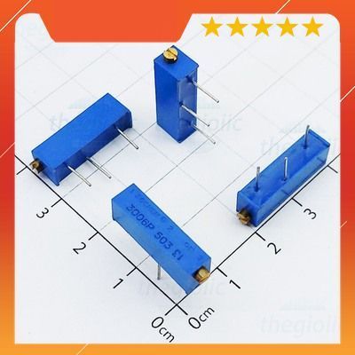 [5 Cái]- 3006P-503 Biến Trở, Chiết Áp 50 KOhm 3 Chân Chỉnh Ngang 0.75W