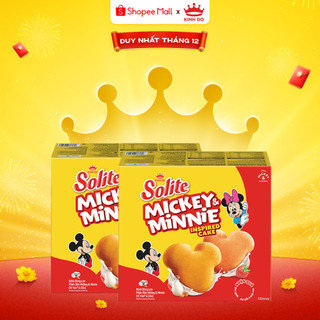   Special edition  Bánh Bông Lan Solite Phiên Bản Mickey Và Minnie Vị Vani & Dâu Combo 2 Hộp x 300g 