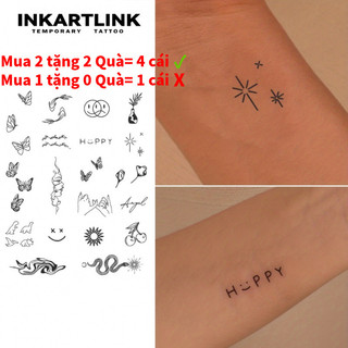  Miếng dán xăm tạm thời họa tiết Mini hình xăm ma thuật lâu trôi không thấm nước kéo dài đến 15 ngày hình xăm giả hình xăm bán vĩnh viễn. 