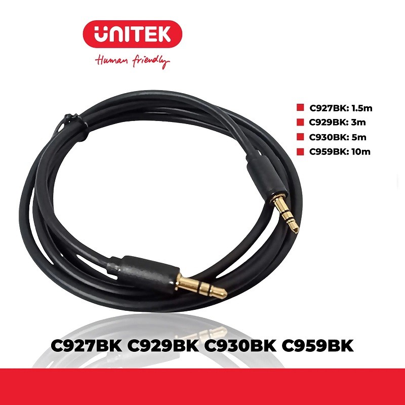Cable loa 2 đầu 3.5 Unitek 1.5m 3m 5m 10m C927BK. Cáp loa 2 đầu 3.5 Hiệu Unitek. Cáp loa 2 đầu đực h