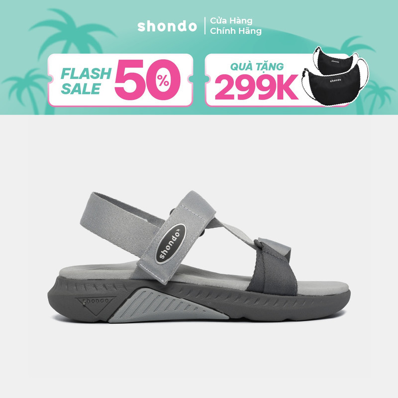Giày Sandal Nam Nữ F7 Racing Êm Nhẹ Màu Xám Shondo F7R2021