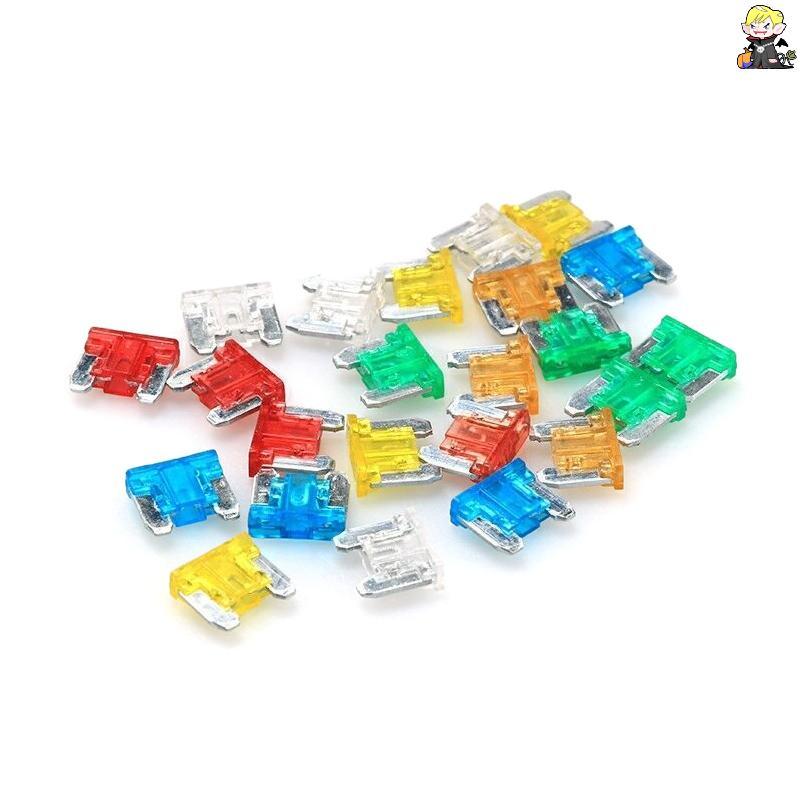 [CLA] 24 chiếc Cầu chì xe máy Tru ô tô ô tô 5A 10A 15A 20A Kích thước hỗn hợp Bộ cấu hình thấp Micro