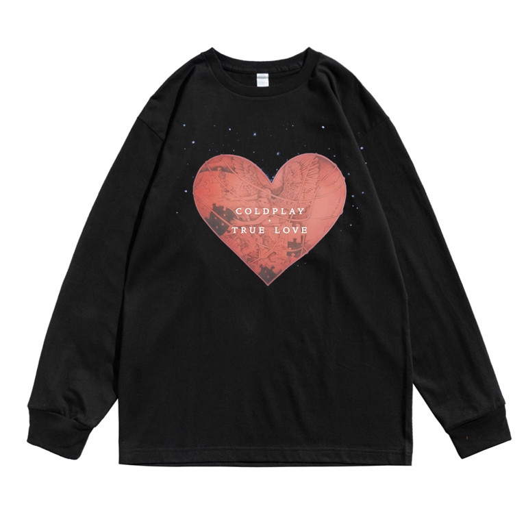 100% Cotton Rock Coldplay Coldplay Ban Nhạc In Hình Áo Thun Dài Tay Hip-Hop Quốc Gia Hợp Thời Trang 