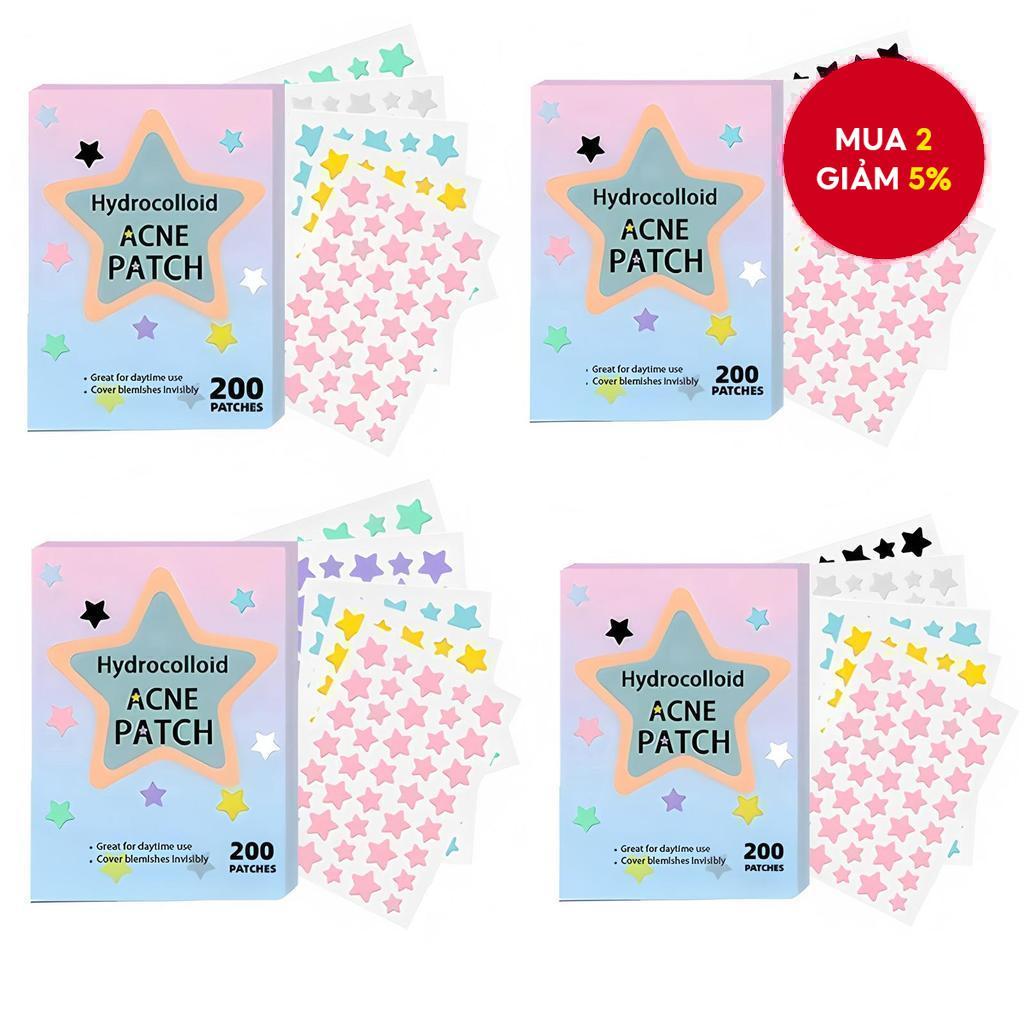 Miếng dán mụn cho mặt, 200 miếng dán mụn hydrocolloid, miếng dán che khuyết điểm vô hình, miếng dán 