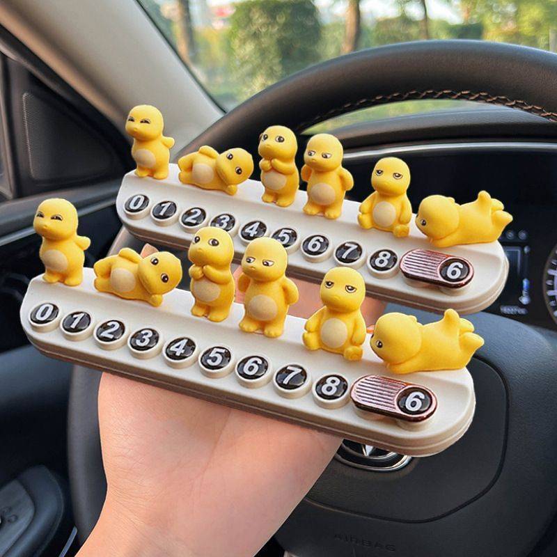 Cute Dragon Car Moving Phone Number Temporary Parking Number Plate Dashboard Car Interior Decoration