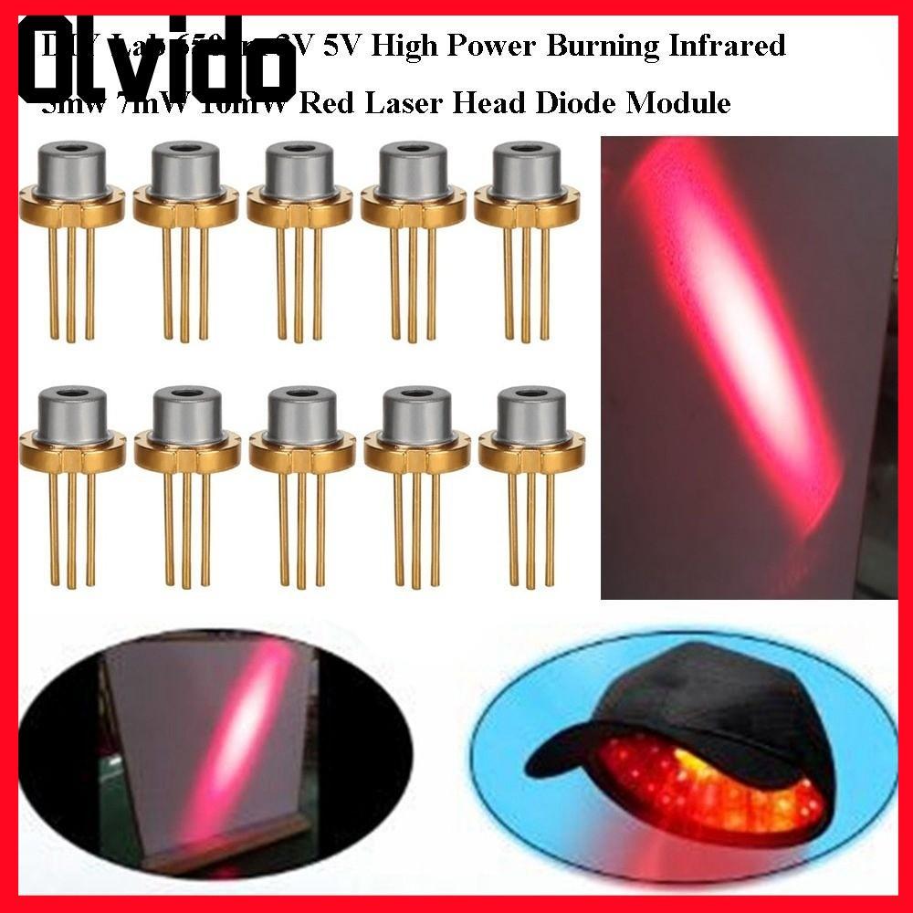OLVIDO DIY Hồng ngoại đốt công suất cao, 3V 5V 5mW 7mW 10mW Mô-đun điốt đầu laser màu đỏ, Chân máy k