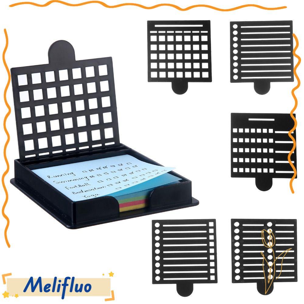 MELIFLUO Sticky Note Stencil, Sticky Note Storage Tools Sticky Note Organizer Sticky Note Holder Set