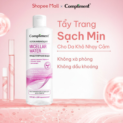 Nước Tẩy Trang Compliment Soothing Micellar Sạch Sâu, Dịu Nhẹ, Phục Hồi Cho Da Khô Nhạy Cảm 400ml
