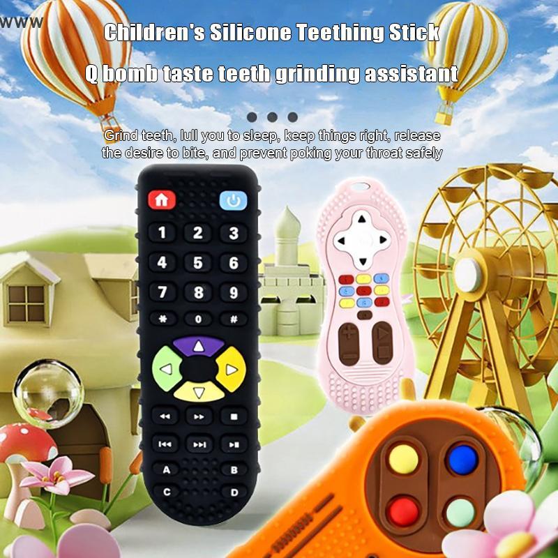 [auz] Silicone Baby Teether TV Remote Control Shape Teether   Pain Relief Teething Toy Kids Sensory 