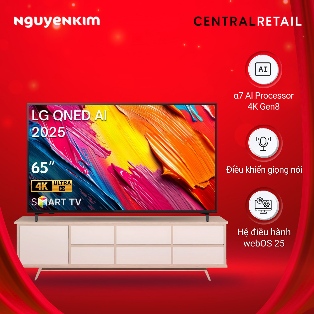 [Mới 2025] Smart Tivi QNED AI LG 4K 65 inch 65QNED70ASA