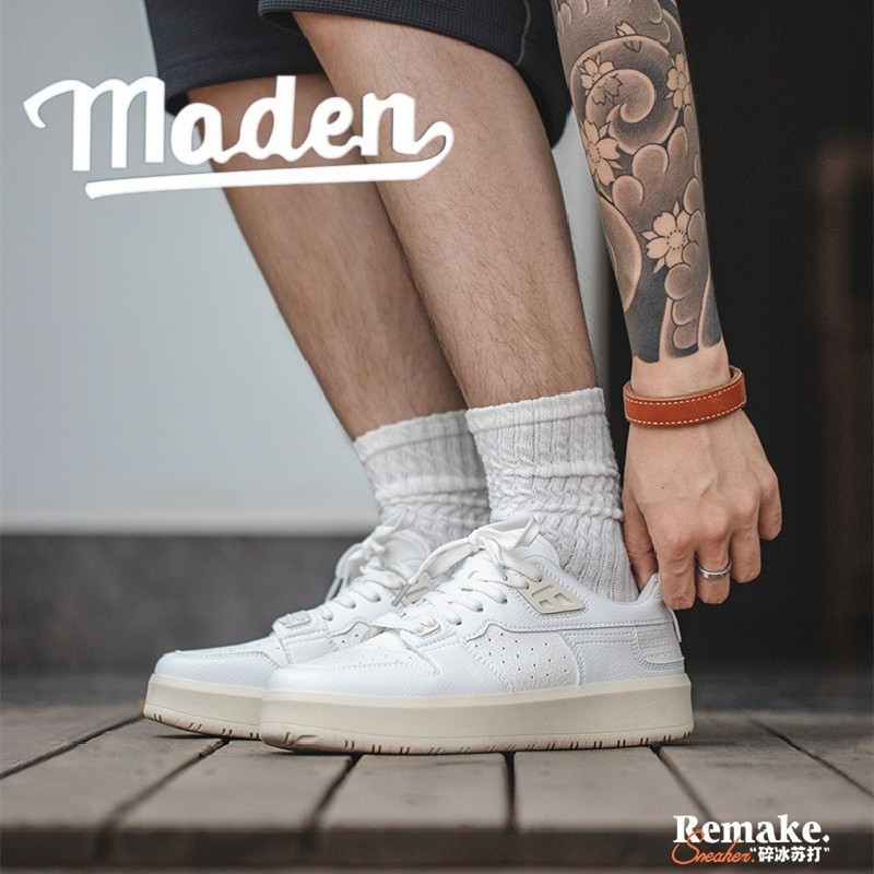 MADEN 2025 Mùa Hè Mới | Giày trắng nứt nẻ Ice Soda Unisex Giày thể thao đa năng đế dày