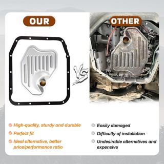 Bộ lọc truyền động 4R70W 4R75W 4R75E có bộ đệm Tương thích với 1994-2010 F-150, 1996-2004 M-ustang, 1997-2006 E-xpedition, Thay thế OE # FT105, F6AZ7A098A, 58955