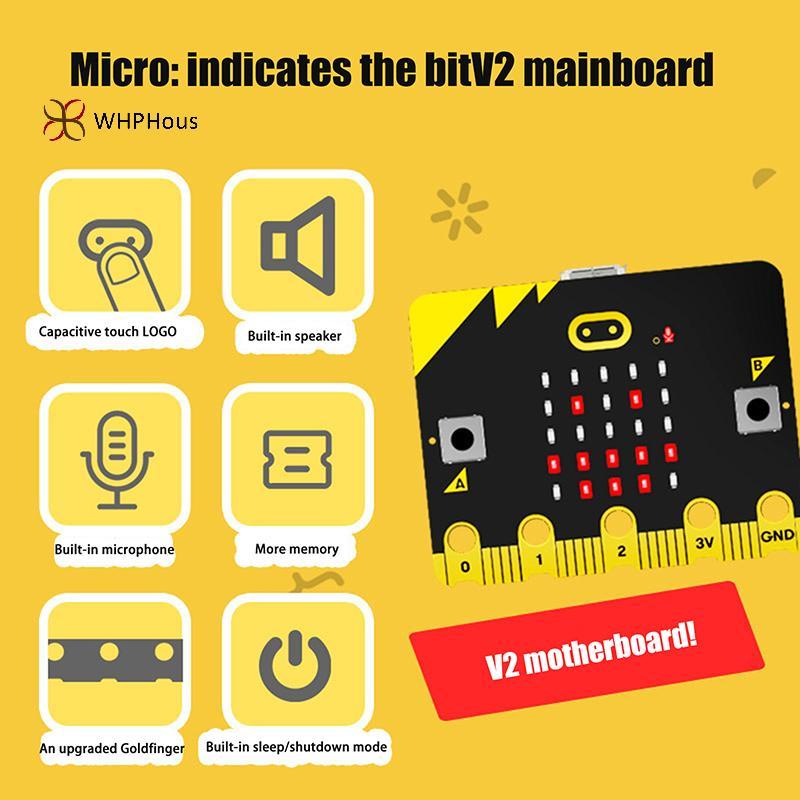 < WHPHous-t > Micro: Bit V2 Micro Bit Go Edition BBC Microbit dành cho trẻ em Bảng phát triển DIY BB