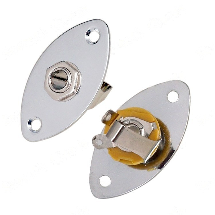HR-Điện Guitar Hình Bầu Dục Đàn Guitar Điện Bass Jack Mèo Mắt Jack Kết Nối Lỗ JACK Flat