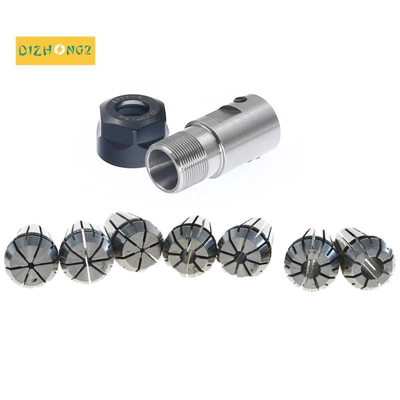 Bộ 1 C25 ER20 + 7 đầu collet 3-12mm cho trục động cơ, thanh nối dài, collet trục chính, dụng cụ tiện