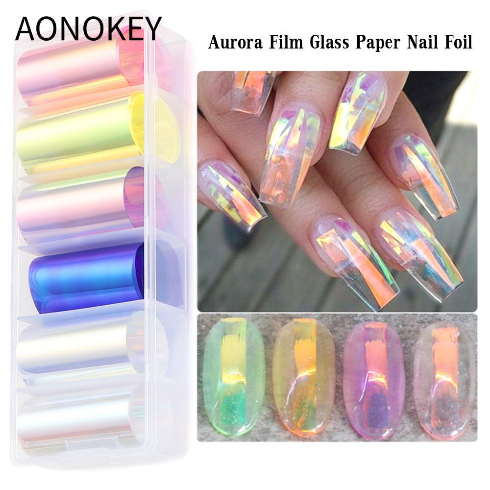 AONOKEY Dán Móng Tay Hot Women Beauty DIY Glass Paper