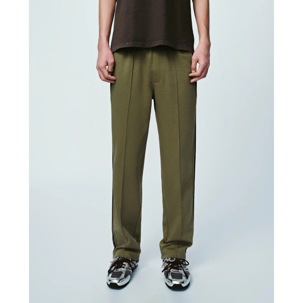 URBAN REVIVO - Quần nam ống đứng lưng thun phối dây rút UUV650012-SG1