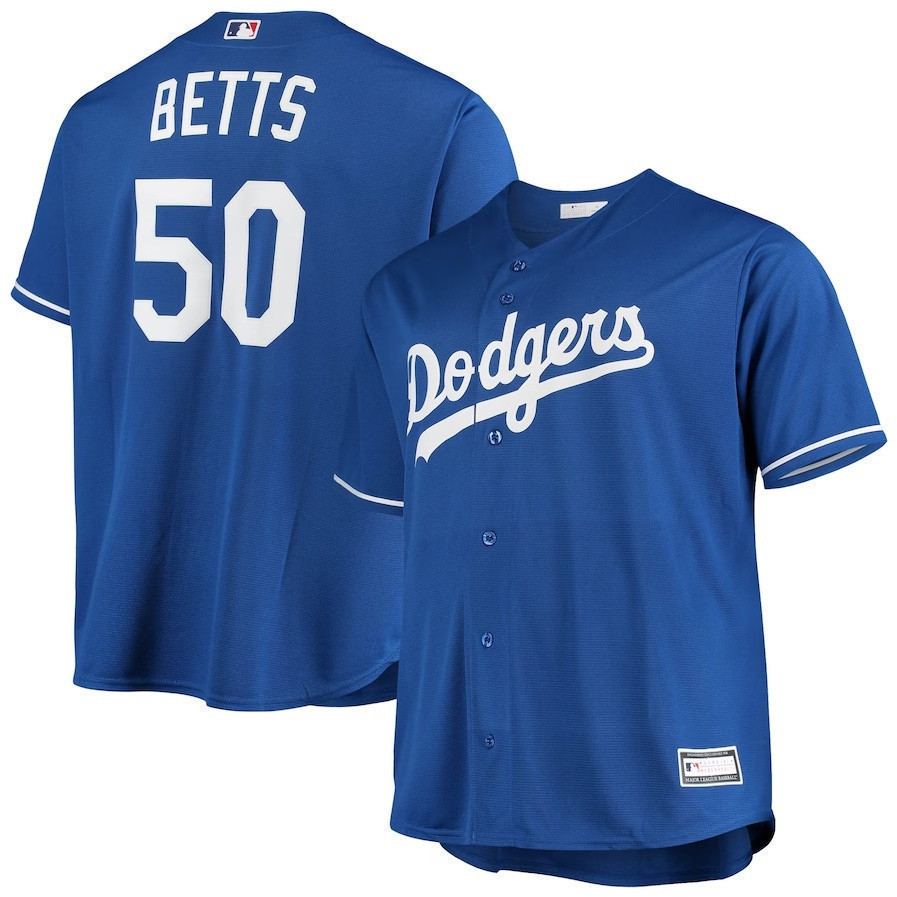 Los Angeles Dodgers. # 50 Men Mookie Betts White Player Jersey