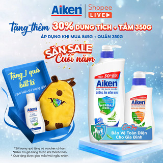  Sữa tắm sạch khuẩn Aiken thảo mộc dưỡng ẩm mềm mịn  ngừa mụn sáng da 845G - Live 