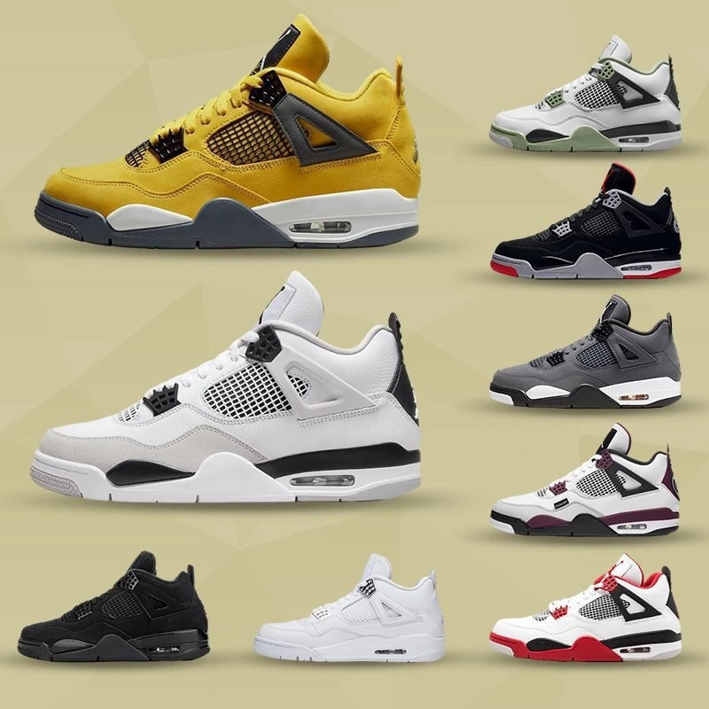 AJ4 Xi măng đen Paris-Baskeball Giày Vịt Donald