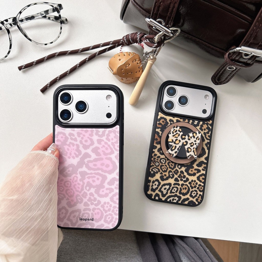 Dòng họa tiết Jungle Leopard + Đế in hình da báo xoay Thích hợp cho Apple 17 Vỏ bảo vệ điện thoại di