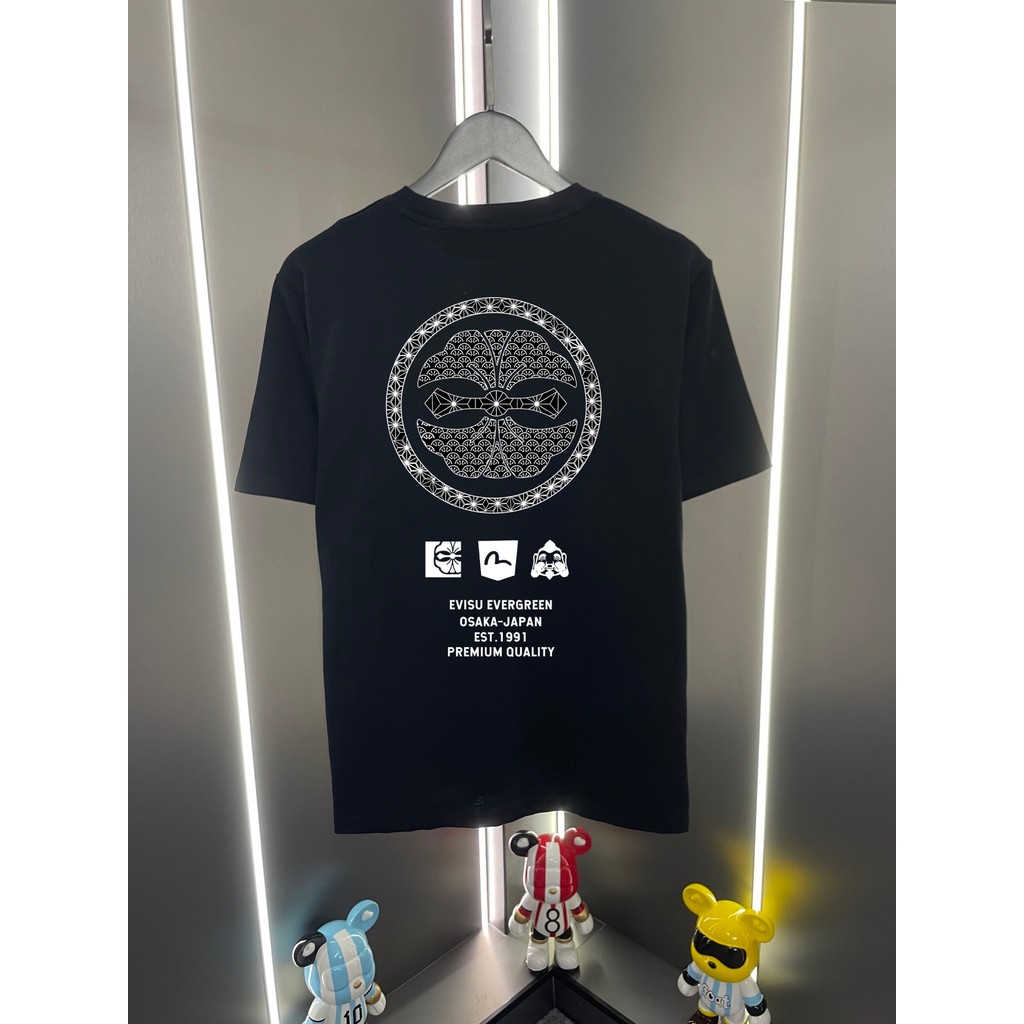 Evisu / Áo thun nam nữ Evisu cổ tròn dáng rộng, phong cách đường phố, nhẹ thể thao, cao cấp, mới 202