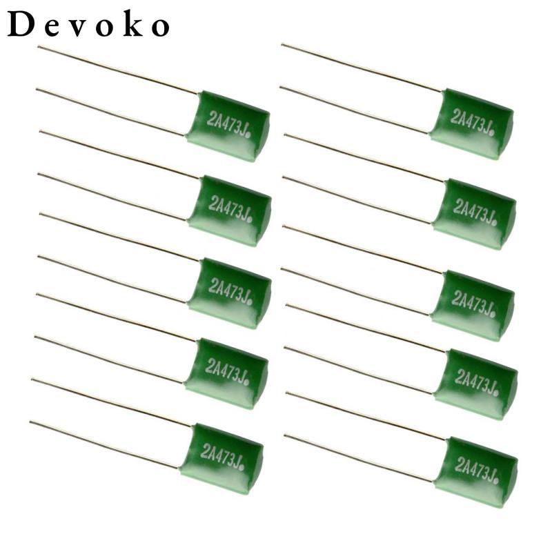 10 Miếng 0,047 / 2A473J Tụ Điện DIY Cho Đàn Guitar Điện Bass Mũ Xanh