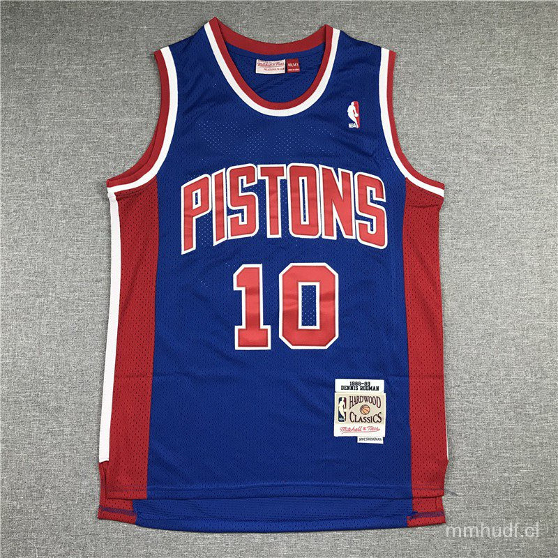 JOCELLEN NBA Jersey Detroit Pistons No.10 Rodman Rodman Jersey Áo Thể Thao Mới MN & bigface series R