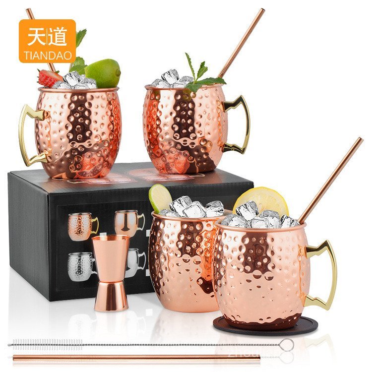 Thép không gỉ Moscow Mule Glass Bar Cocktail Thủy tinh Thủy tinh Cốc kim loại Ly uống lạnh