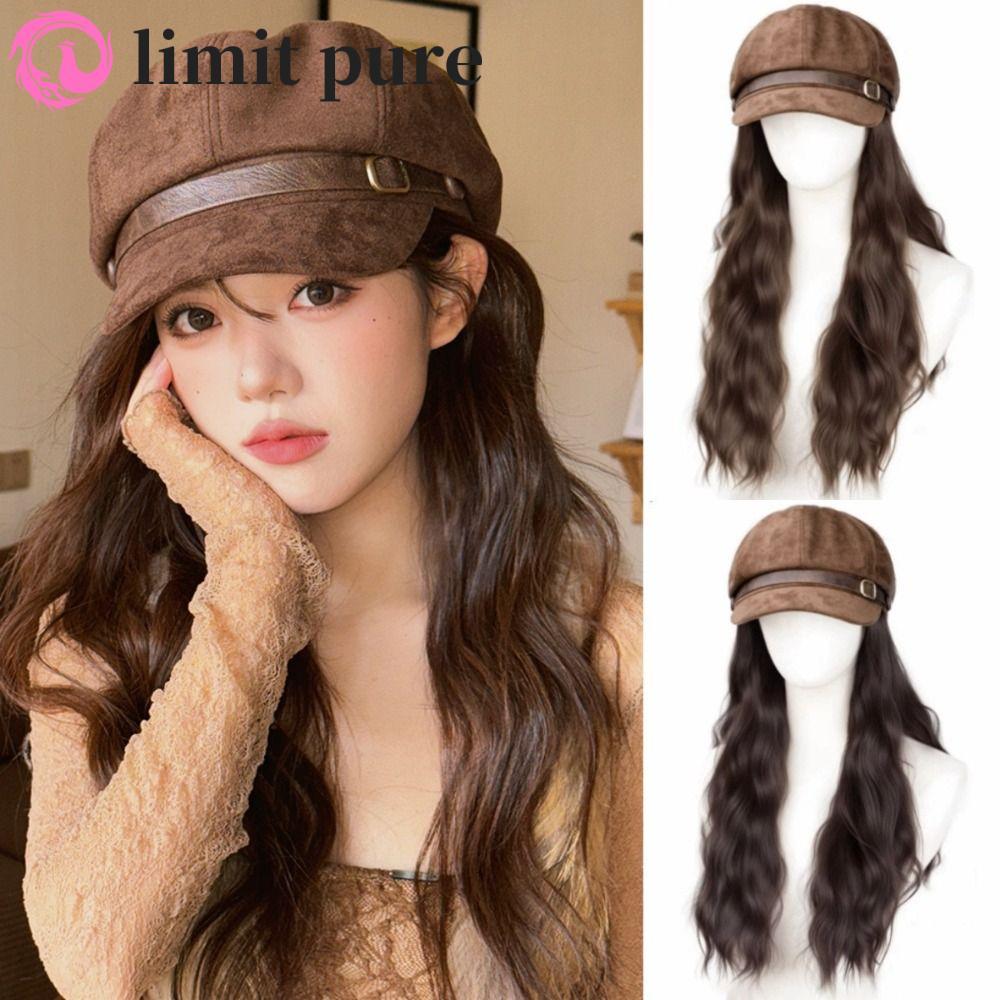 Tóc giả nữ tích hợp mũ, style vintage trendy Outdoor