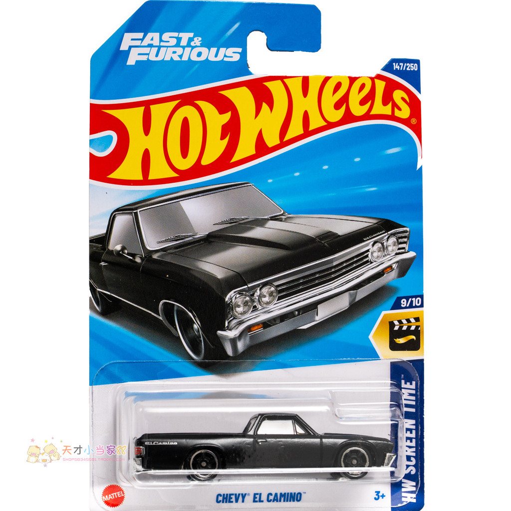 Không. 147 CHEVY EL CAMINO Chevrolet Black Hot Wheels HW Phim THỜI GIAN MÀN HÌNH