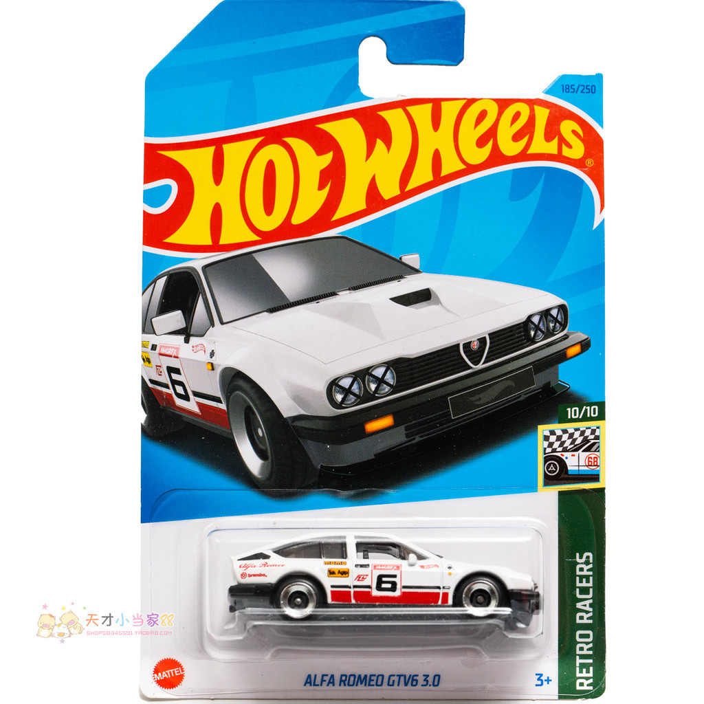 Không. 185 ALFA ROMEO GTV6 3.0 Alpha ROMEO Trắng Mattel Hot Wheels RETRO