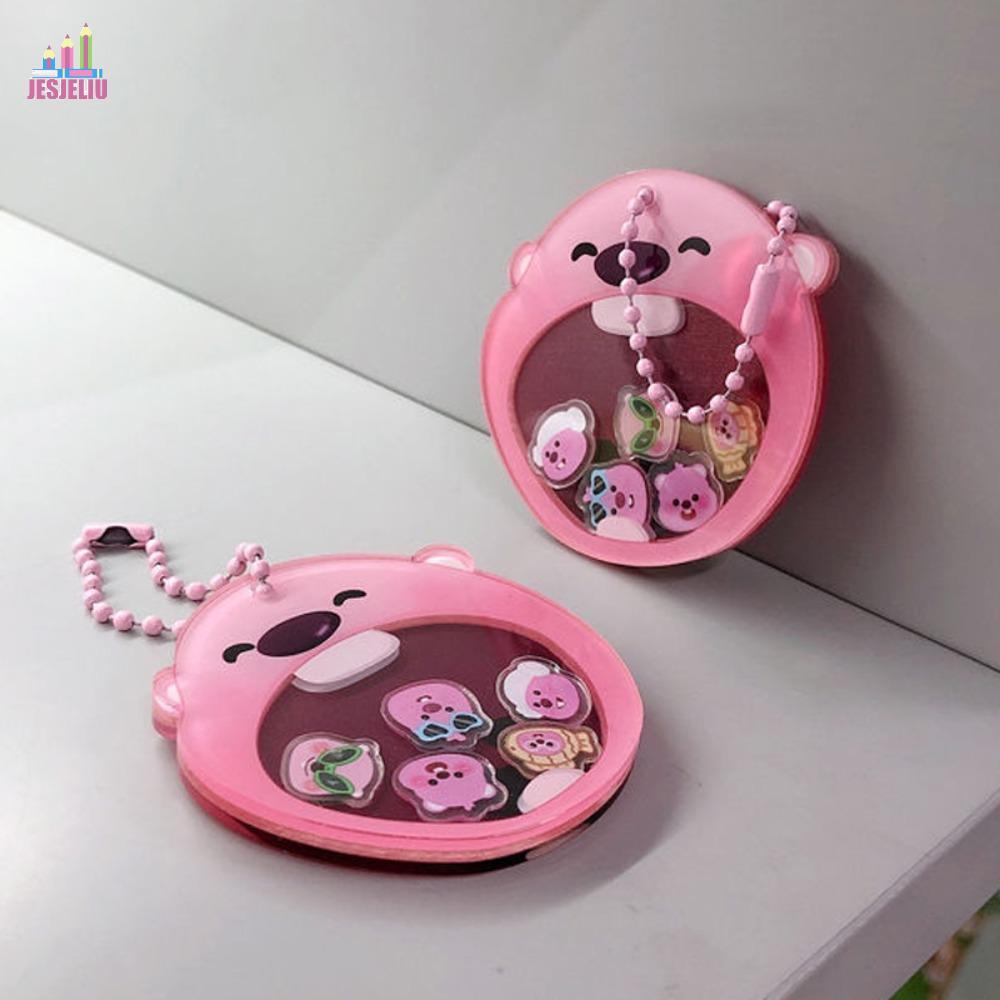 JESJELIU Beaver Acrylic Móc khóa, Lắc nhạc Loopy Loopy Móc khóa Mặt dây chuyền, Móc khóa Rocking Đồ 