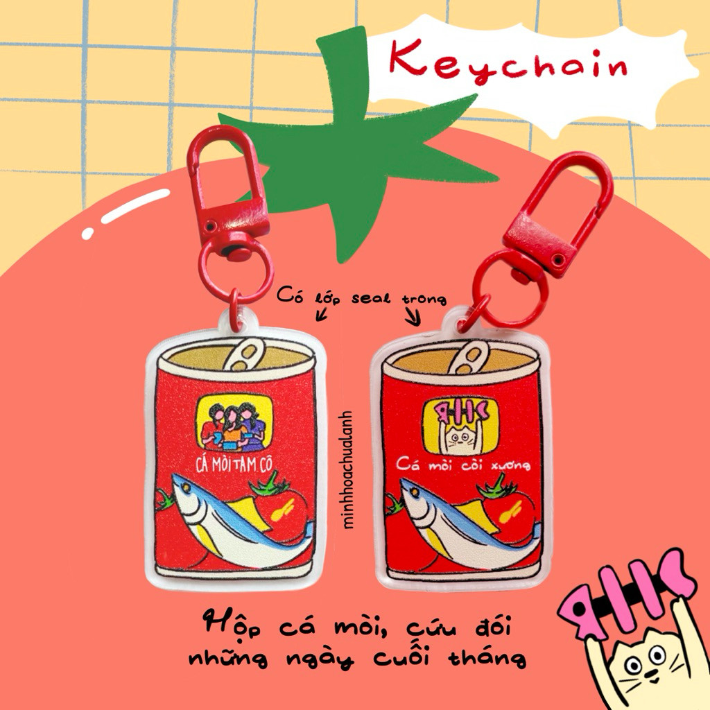 Keychain-Móc khoá vô tri-Hộp cá mòi