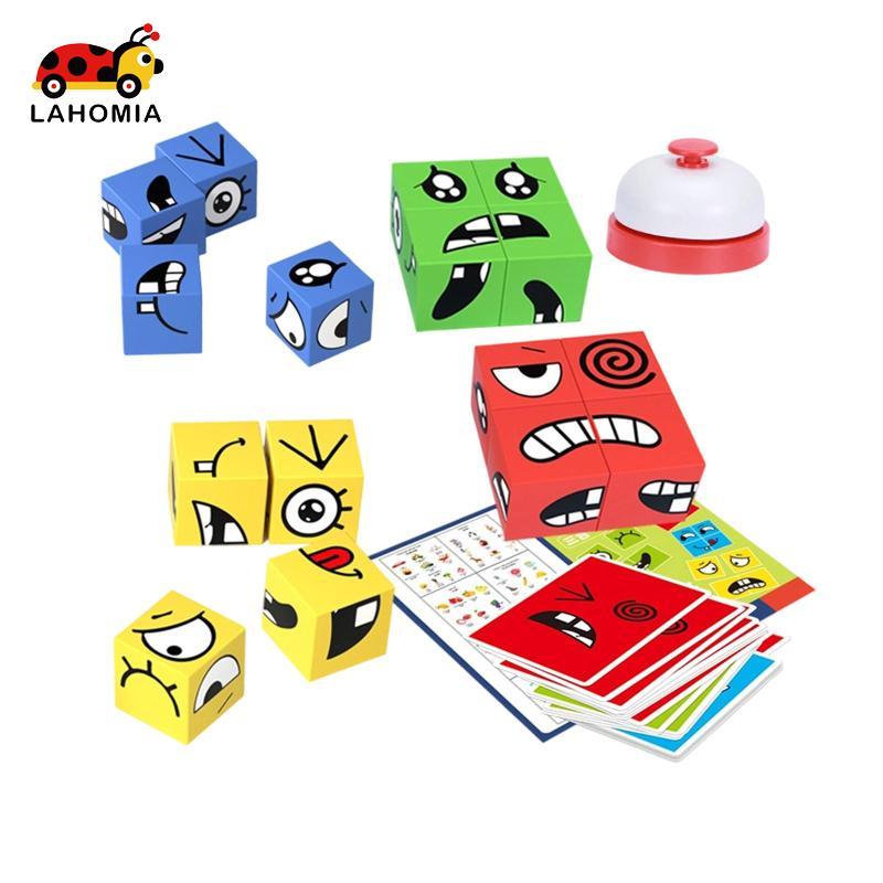 LAHOMIA Face Changing Cube, Matching Expression Puzzle Toy Expression Matching Block Puzzles, Face C