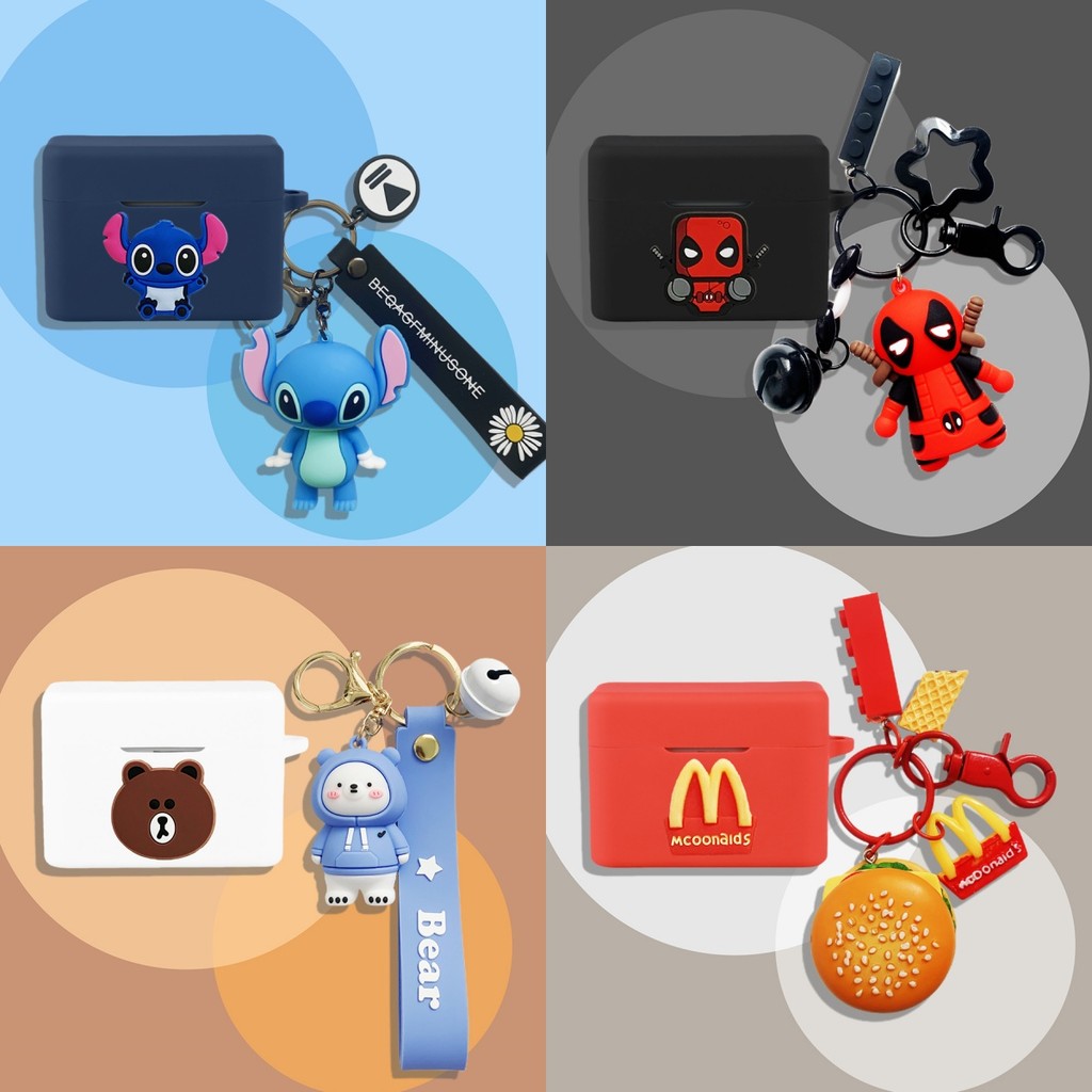 for MoonDrop Golden Ages 2 Case Cartoon Coffee Bear Keychain Cute Shoe Pendant Silicone Soft Case Su