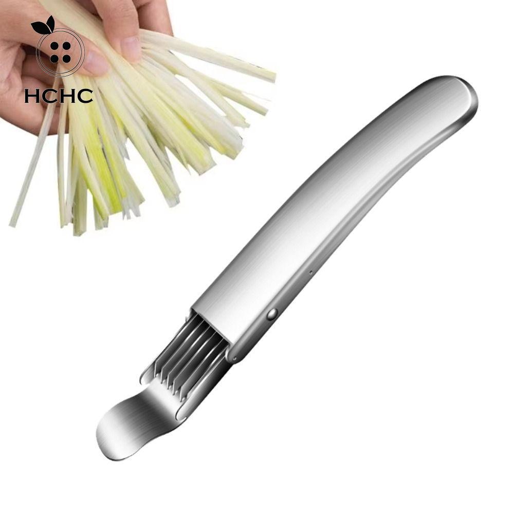Máy cắt hành lá cây HCHC, Máy thái hành tây cong bằng thép không gỉ 304, Máy thái hành tây, Tay cầm 
